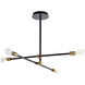 Val 4 Light 36.75 inch Black / Brass Chandelier Ceiling Light